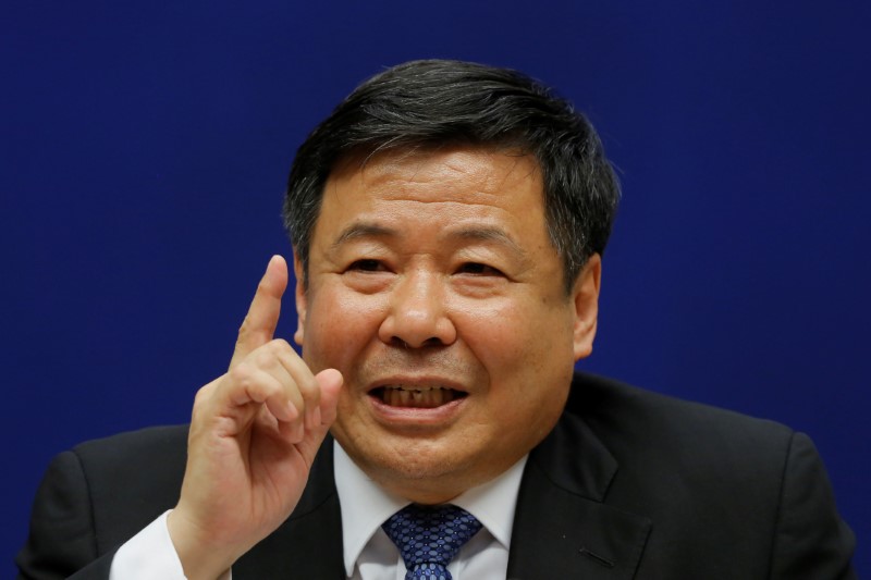 © Reuters. Chinese Vice Finance Minister Zhu Guangyao attends a news conference in Beijing