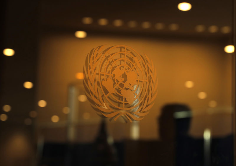 © Reuters. Imagen de archivo del logo de Naciones Unidas durante la Cumbre sobre la Acción Climática ONU de 2019 en el cuartel general de la organización en la ciudad de Nueva York, Nueva York, Estados Unidos