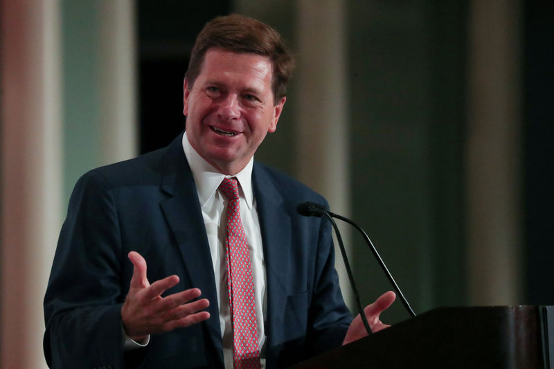 © Reuters. FILE PHOTO: FILE PHOTO: Jay Clayton, Chairman of the U.S. Securities and Exchange Commission, speaks at the Economic Club of New York luncheon in New York City