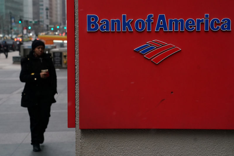 © Reuters. A Bank of America logo is pictured in the Manhattan borough of New York City