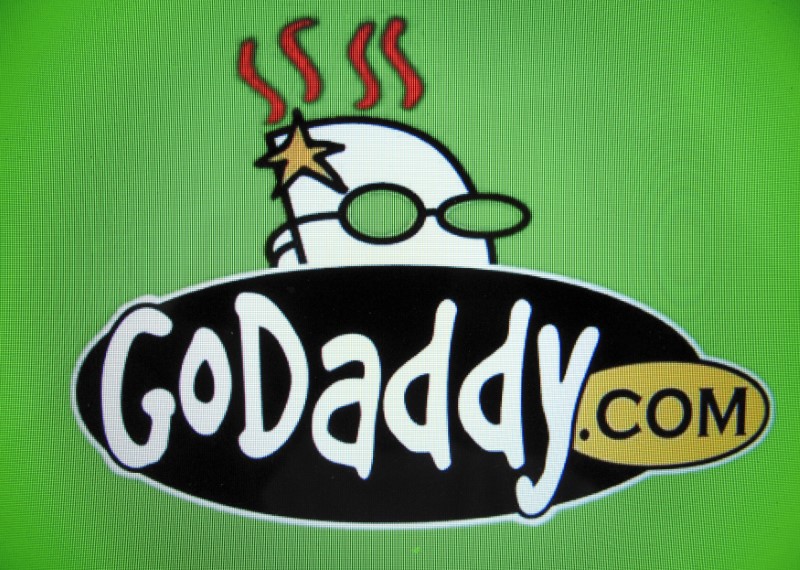 © Reuters. The logo for internet company GoDaddy inc is shown on a computer screen in this illustration photo in Encinitas California