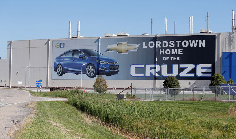 © Reuters. Mural is seen on side of GM Lordstown Assembly plant during UAW national strike in Lordstown, Ohio