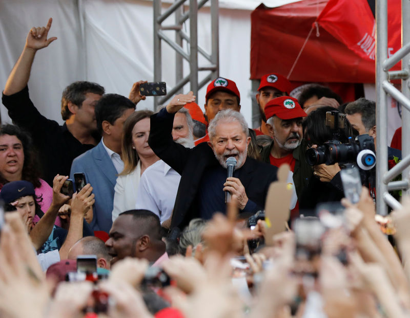 Brazil's Bolsonaro swipes at newly released Lula
