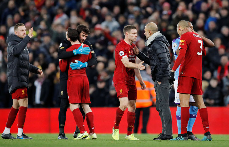 © Reuters. Premier League - Liverpool v Manchester City