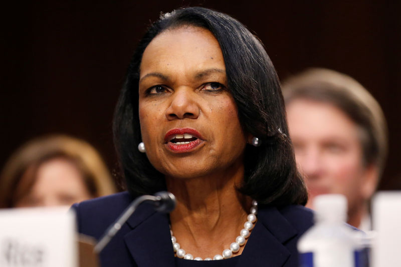 © Reuters. Former U.S. Secretary of State Condoleezza Rice testify's during U.S. Supreme Court nominee Kavanaugh's Senate Judiciary Committee confirmation hearing on Capitol Hill in Washington