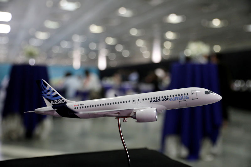 Airbus says could stretch A220 airliner, but has no current plan to do so