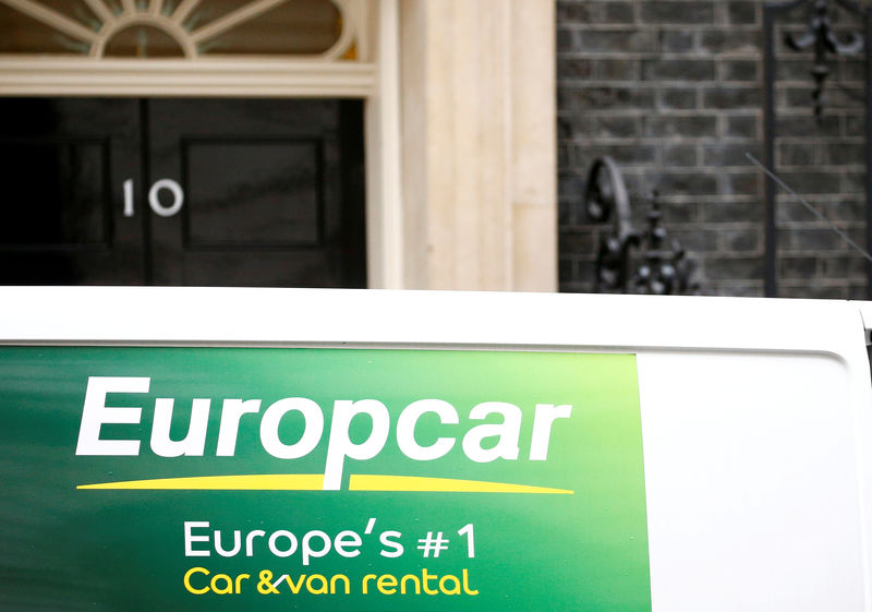 © Reuters. FILE PHOTO: A Europcar van is parked outside 10 Downing Street in London