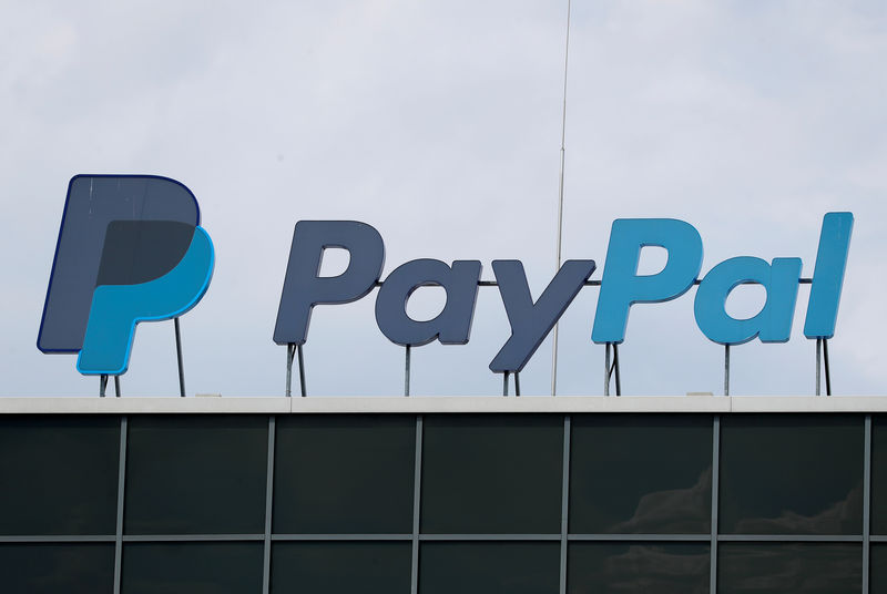 © Reuters. FILE PHOTO: The German headquarters of PayPal is pictured at Europarc Dreilinden business park south of Berlin in Kleinmachnow