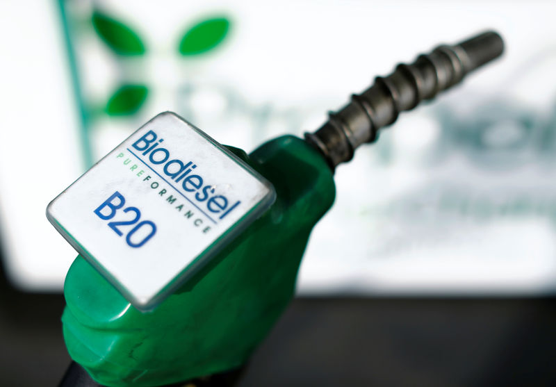 © Reuters. FILE PHOTO: Photo illustration of a fuel nozzle from a bio diesel fuel pump at a filling station in San Diego