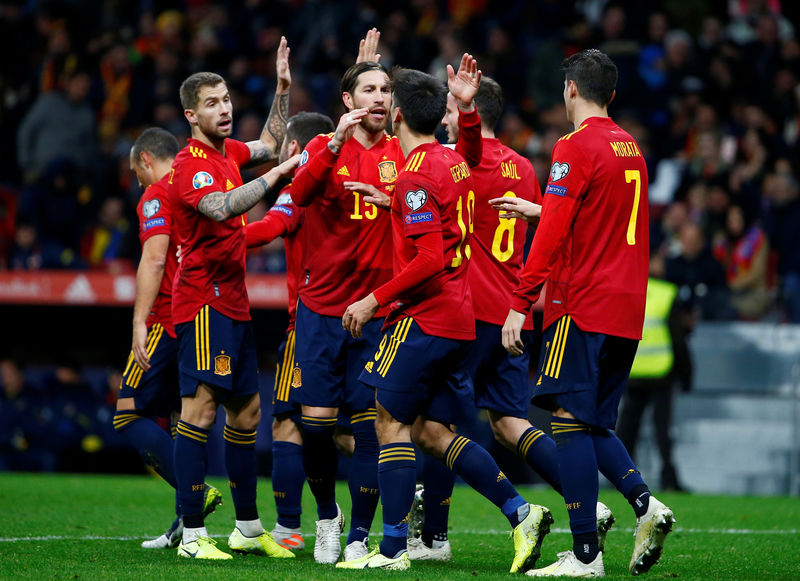 © Reuters. إسبانيا تسحق رومانيا في ختام تصفيات بطولة أوروبا 2020