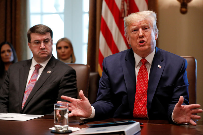 © Reuters. U.S. President Donald Trump hosts a Cabinet meeting inside the Cabinet Room of the White House in Washington