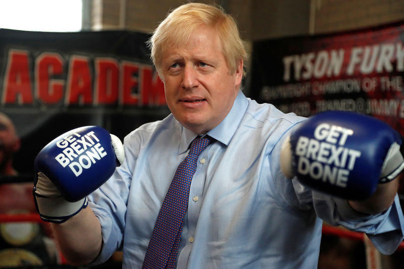 © Reuters. British Prime Minister Boris Johnson continues General Election Campaign trail in Manchester