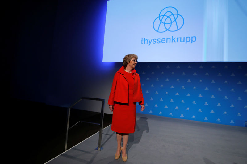 © Reuters. ThyssenKrupp AG annual news conference