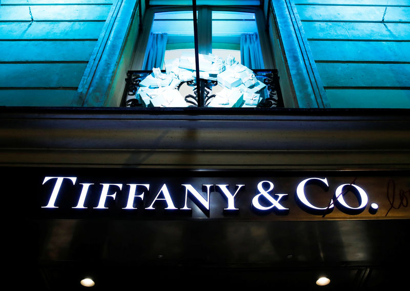 © Reuters. A Tiffany & Co. logo is seen outside a store in Paris