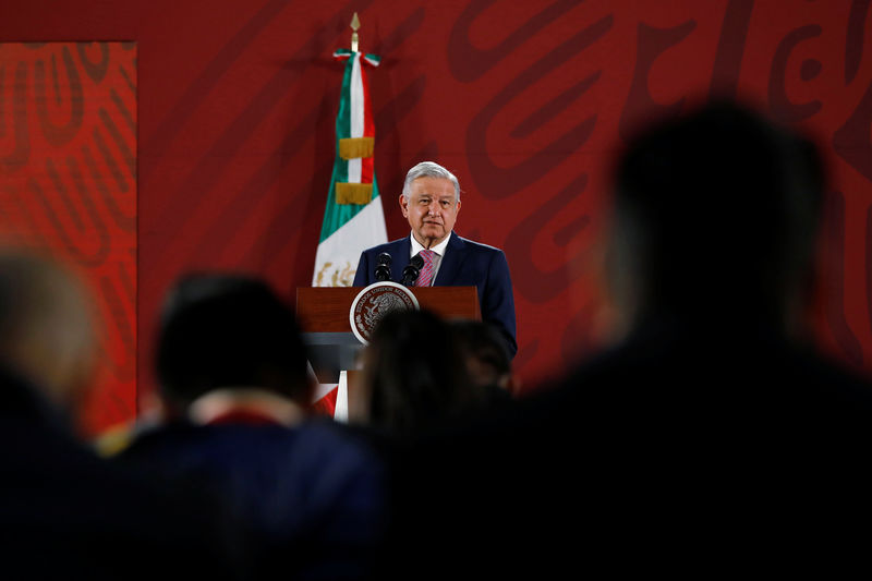 © Reuters. Mexico's President Andres Manuel Lopez Obrador speaks  during his daily news conference at National Palace in Mexico City