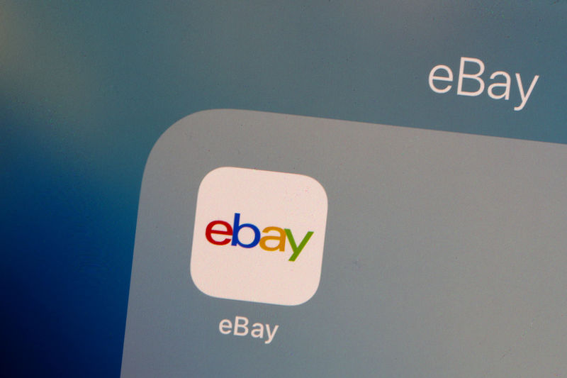 © Reuters. The eBay logo is pictured on a phone screen in this photo illustration in New York