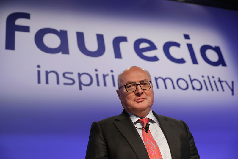 © Reuters. FILE PHOTO: Patrick Koller, CEO of French car parts supplier Faurecia, poses before the company's 2016 annual results presentation in Paris