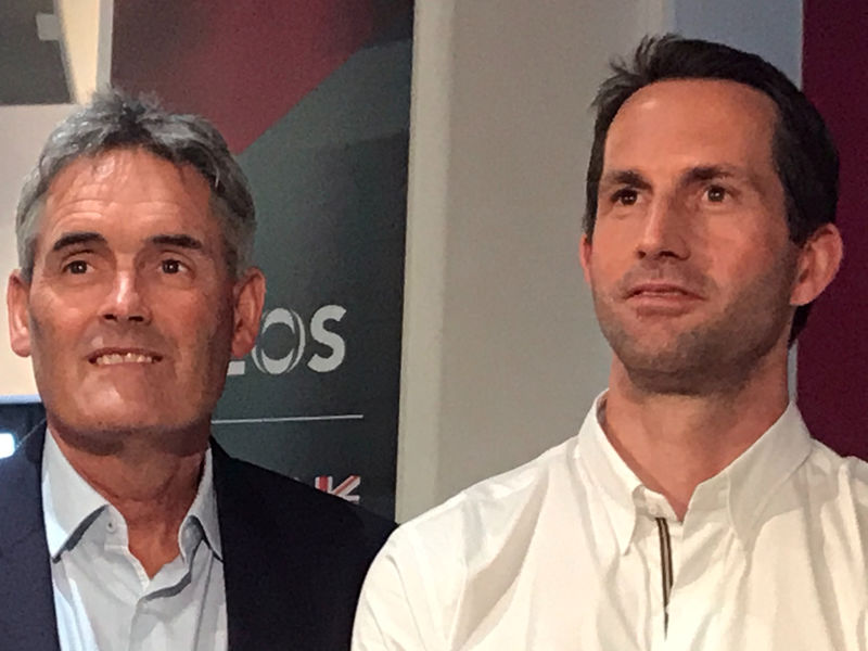 © Reuters. INEOS Team UK sailor Ben Ainslie and SailGP CEO Russell Coutts attend an event in London