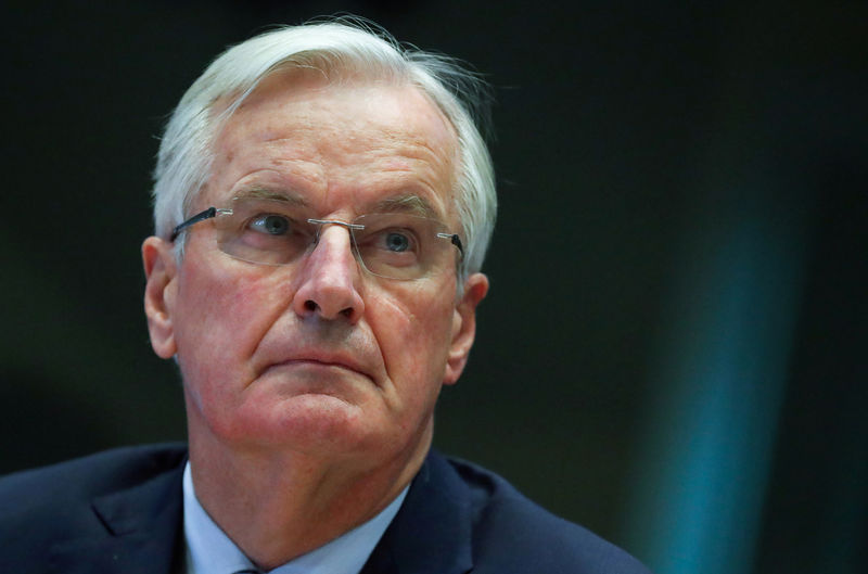 © Reuters. The European Union's Brexit negotiator Barnier addresses the European Economic and Social Committee, in Brussels