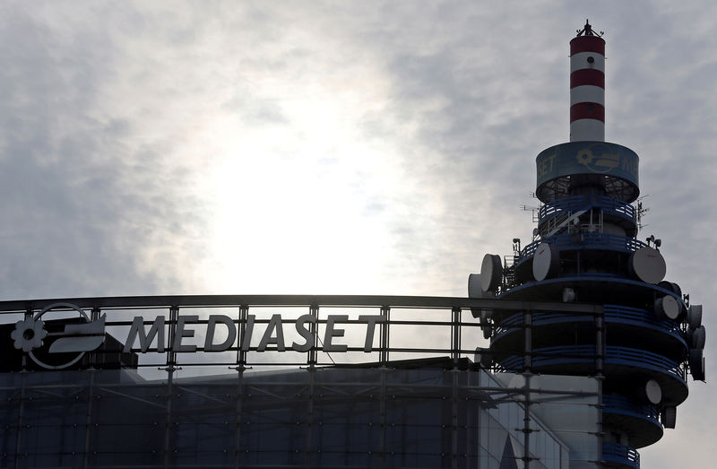 © Reuters. FILE PHOTO: The Mediaset tower is seen at the headquarter in Cologno Monzese, near Milan