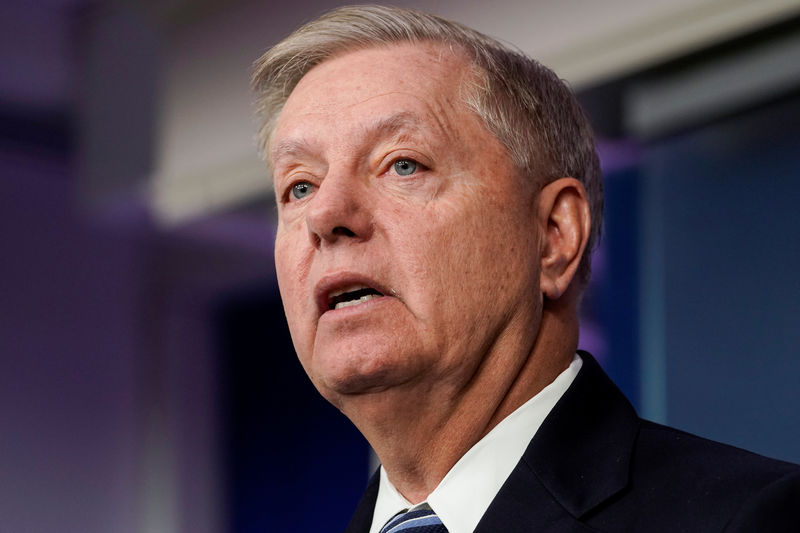 © Reuters. FILE PHOTO: Senator Lindsey Graham (R-SC) speaks after U.S. President Donald Trump announced that the Islamic State leader Abu Bakr al-Baghdadi was  believed to have been killed in a U.S. military operation inWashington