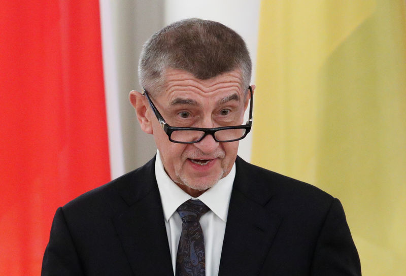 © Reuters. El primer ministro checo, Andrej Babis, asiste a una conferencia de prensa en Kiev