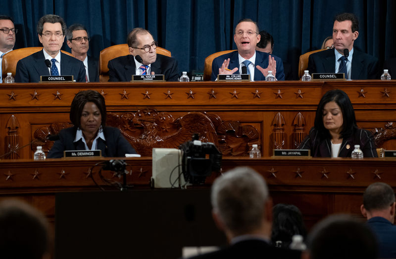 © Reuters. Ranking member Rep. Doug Collins (R-GA) speaks alongside House Judiciary Committee Chairman Jerrold Nadler (D-NY) during a House Judiciary Committee hearing on the impeachment Inquiry into U.S. President Donald Trump on Capitol Hill