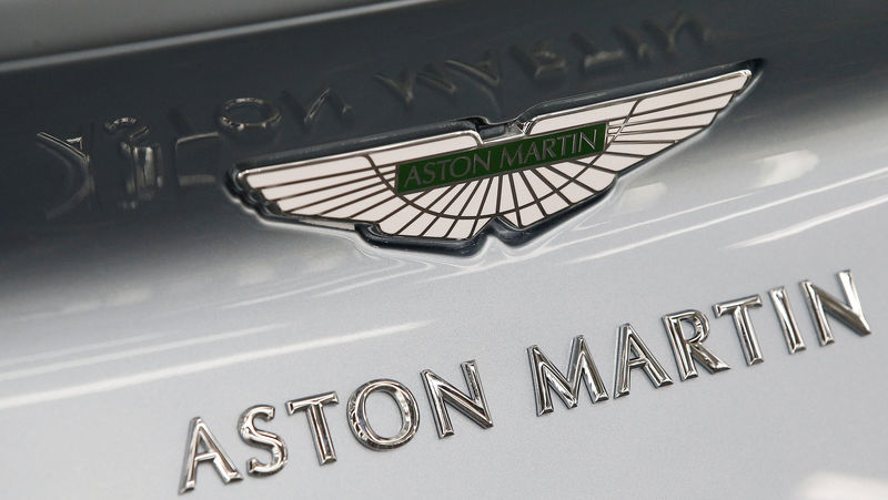 © Reuters. Aston Martin logo is pictured at the company's world headquarters in Gaydon