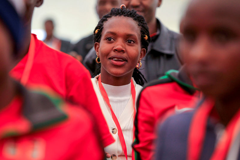 © Reuters. Faith Chepngetich Kipyegon, the 1500 metre Olympic champion, attends the 2019 Athletes Annual Conference in Eldoret
