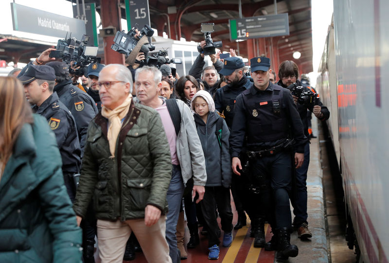 © Reuters. La activista del cambio climático Greta Thunberg llega a Madrid, España, el 6 de diciembre de 2019