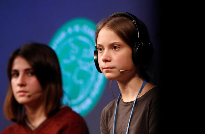 © Reuters. Climate change activist Greta Thunberg holds a news conference in Madrid