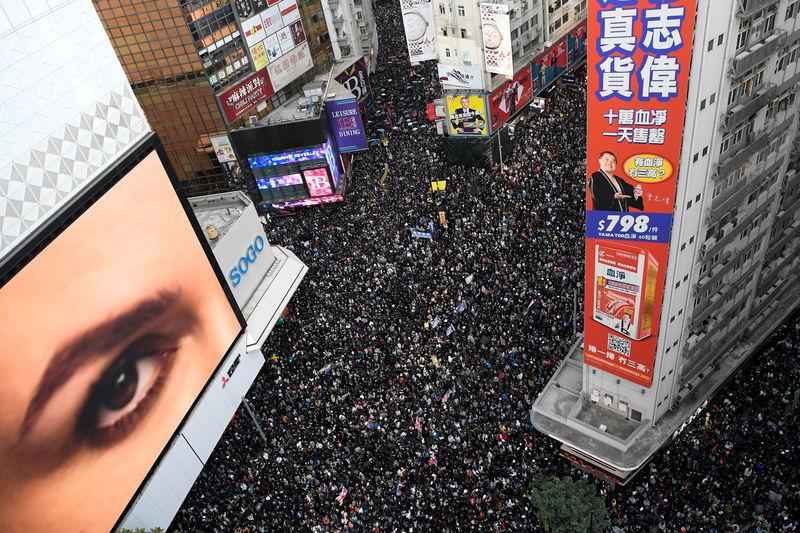 © Reuters. Protesto em Hong Kong