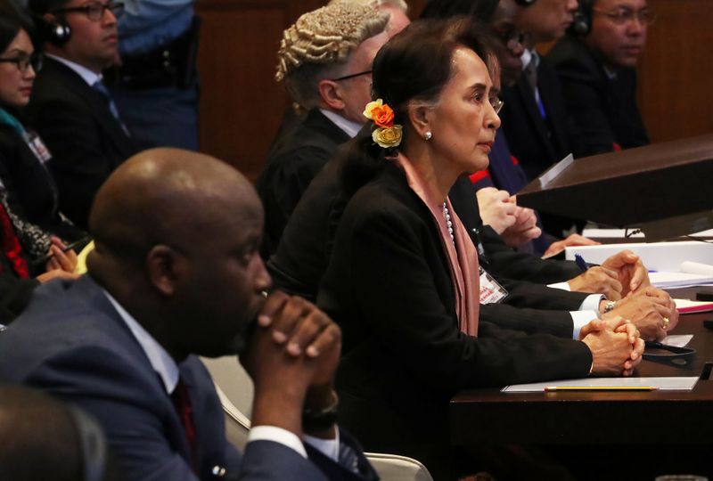 © Reuters. A hearing on alleged genocide at International Court of Justice in The Hague