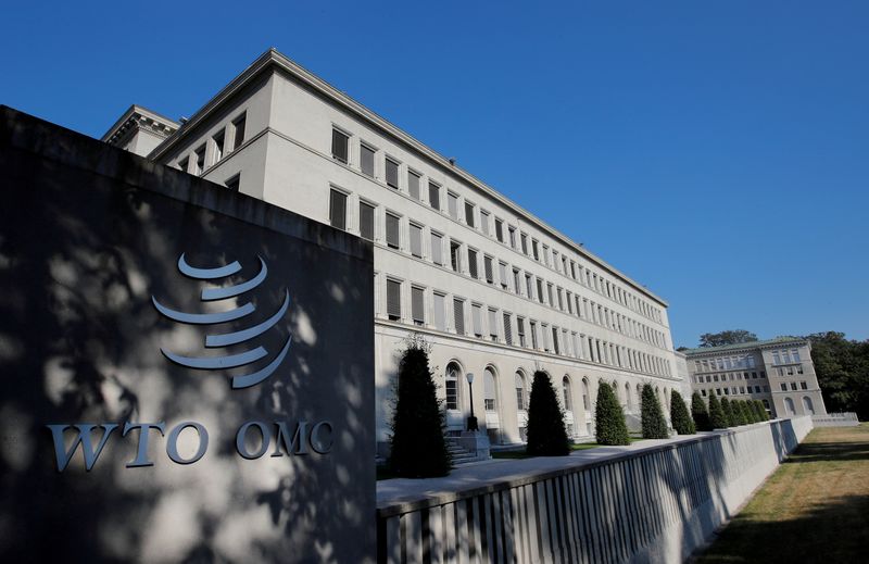 © Reuters. FILE PHOTO: The World Trade Organization (WTO) headquarters are pictured in Geneva