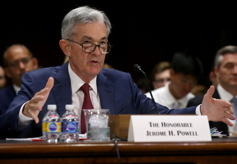 © Reuters. FILE PHOTO: Federal Reserve Board Chairman Jerome Powell testifies on Capitol Hill in Washington DC