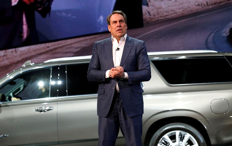 © Reuters. General Motors President Reuss talks about the Chevrolet 2021 Suburban and Tahoe SUVs in Detroit
