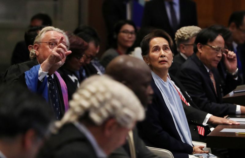 © Reuters. Court hearings in case against Myanmar on alleged genocide of Rohingya, at the ICJ in The Hague