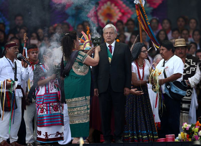 © Reuters. FILE PHOTO: Mexico’s President Andres Manuel Lopez Obrador at AMLO Fest at Zocalo square in Mexico City