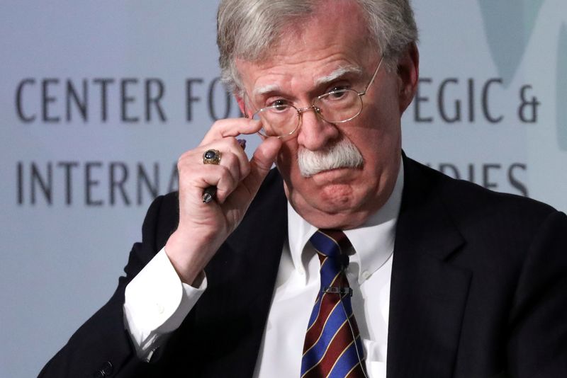 © Reuters. FILE PHOTO: White House former National Security Advisor Bolton delivers remarks on North Korea at a think tank in Washington