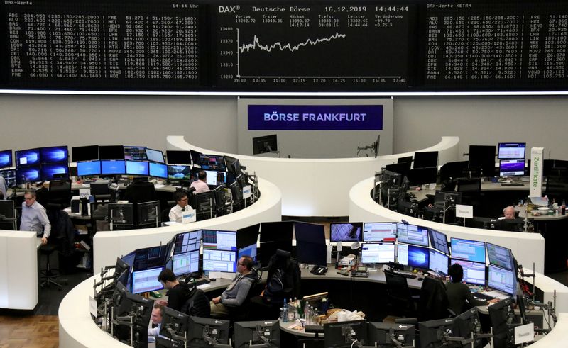 European shares fall from records on Unilever warning, hard Brexit
