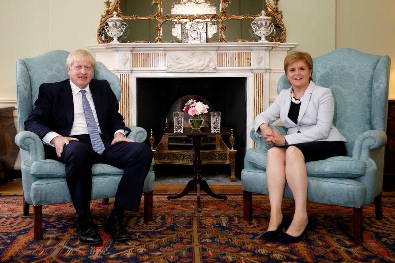 © Reuters. FILE PHOTO: Britain's Prime Minister Boris Johnson visits Scotland
