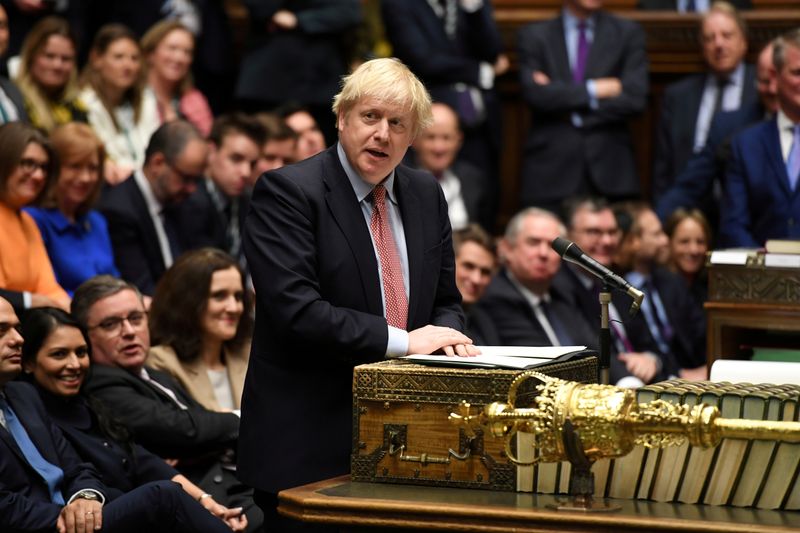 © Reuters. Premiê britânico, Boris Johnson, no Parlamento