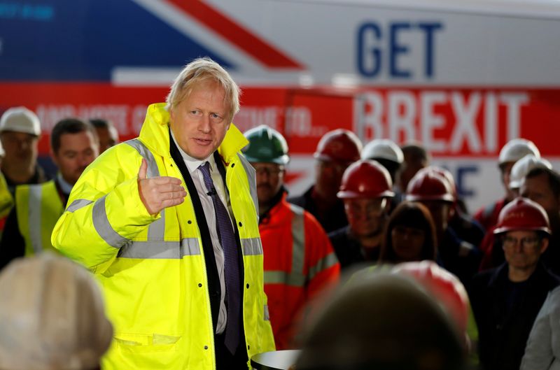 © Reuters. FILE PHOTO: British Prime Minister Boris Johnson continues General Election Campaign trail in Middlesbrough