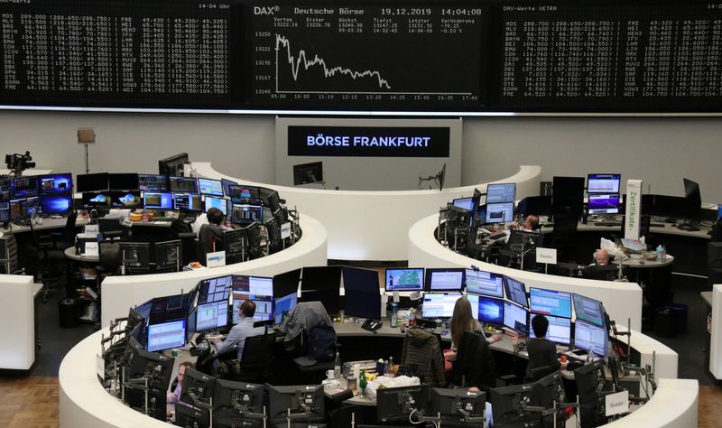 © Reuters. The German share price index DAX graph is pictured at the stock exchange in Frankfurt