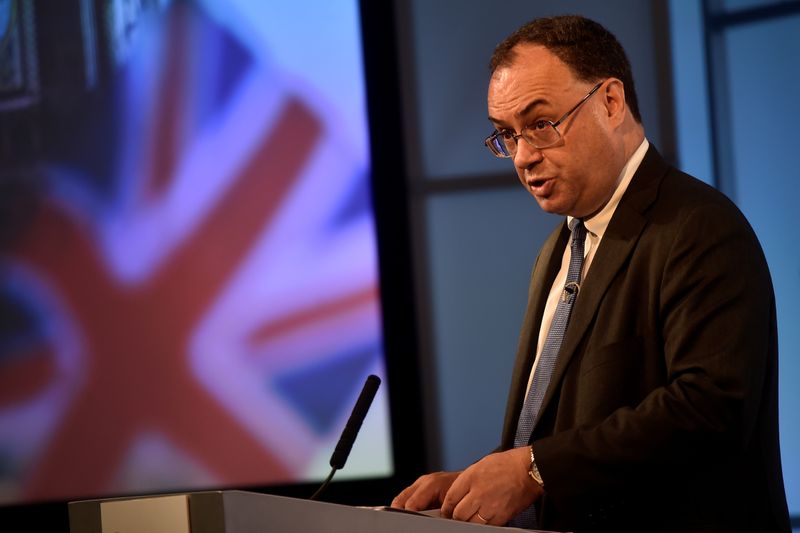 © Reuters. FILE PHOTO: Andrew Bailey, Chief Executive Officer of the Financial Conduct Authority, speaks during a "Reuters Newsmaker" interview at the Reuters offices in London