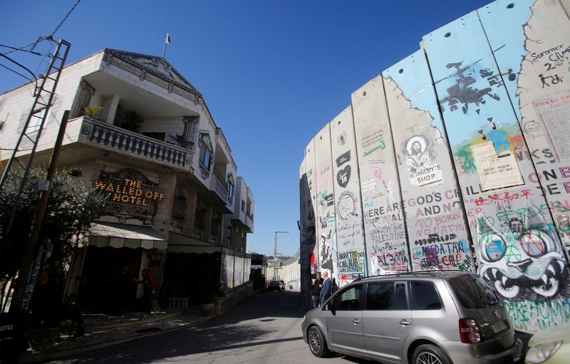 Banksy's 'Scar of Bethlehem' nativity unveiled in West Bank hotel