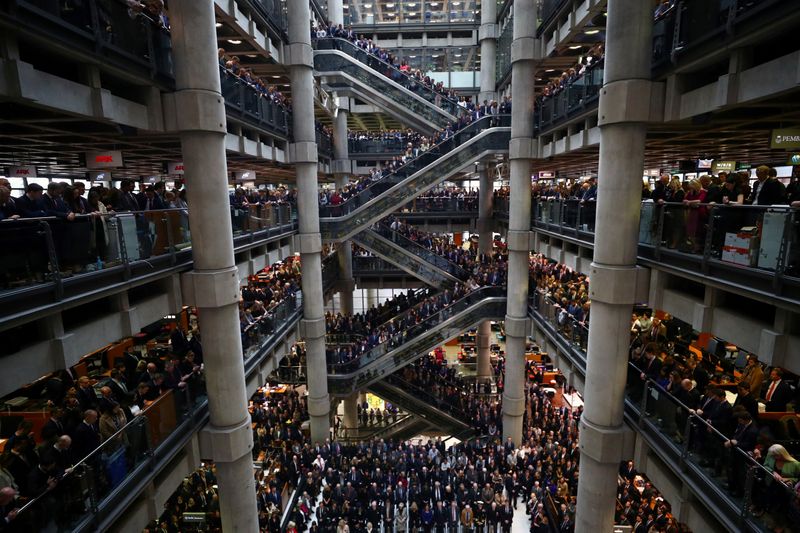 © Reuters. FILE PHOTO: Remembrance Service at the Lloyd's building in the City of London