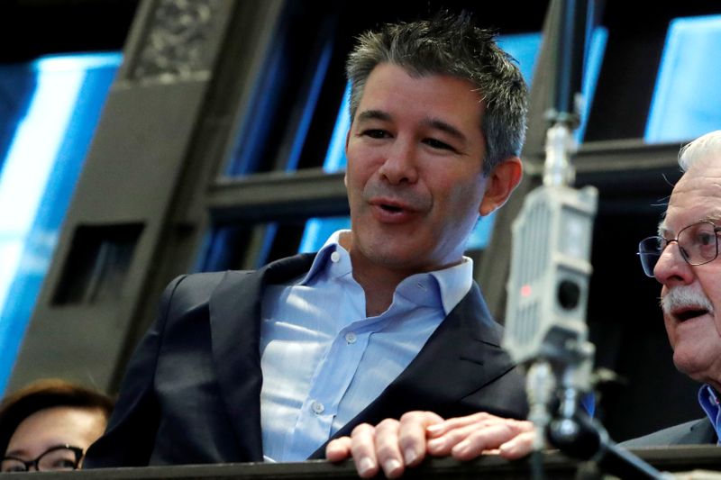 © Reuters. Former Uber Technologies Inc. CEO and co-founder Travis Kalanick at NYSE during the company's IPO in New York