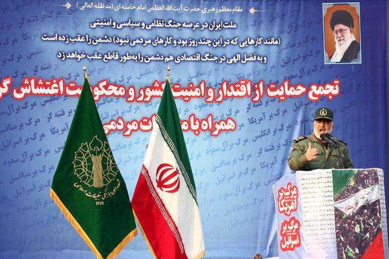 イラン「戦争に向かってない」、衝突恐れず＝革命防衛隊トップ
