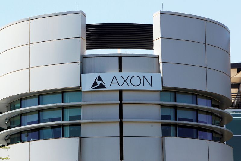 © Reuters. FILE PHOTO: The headquarters for Axon Enterprise Inc is seen in Scottsdale, Arizona